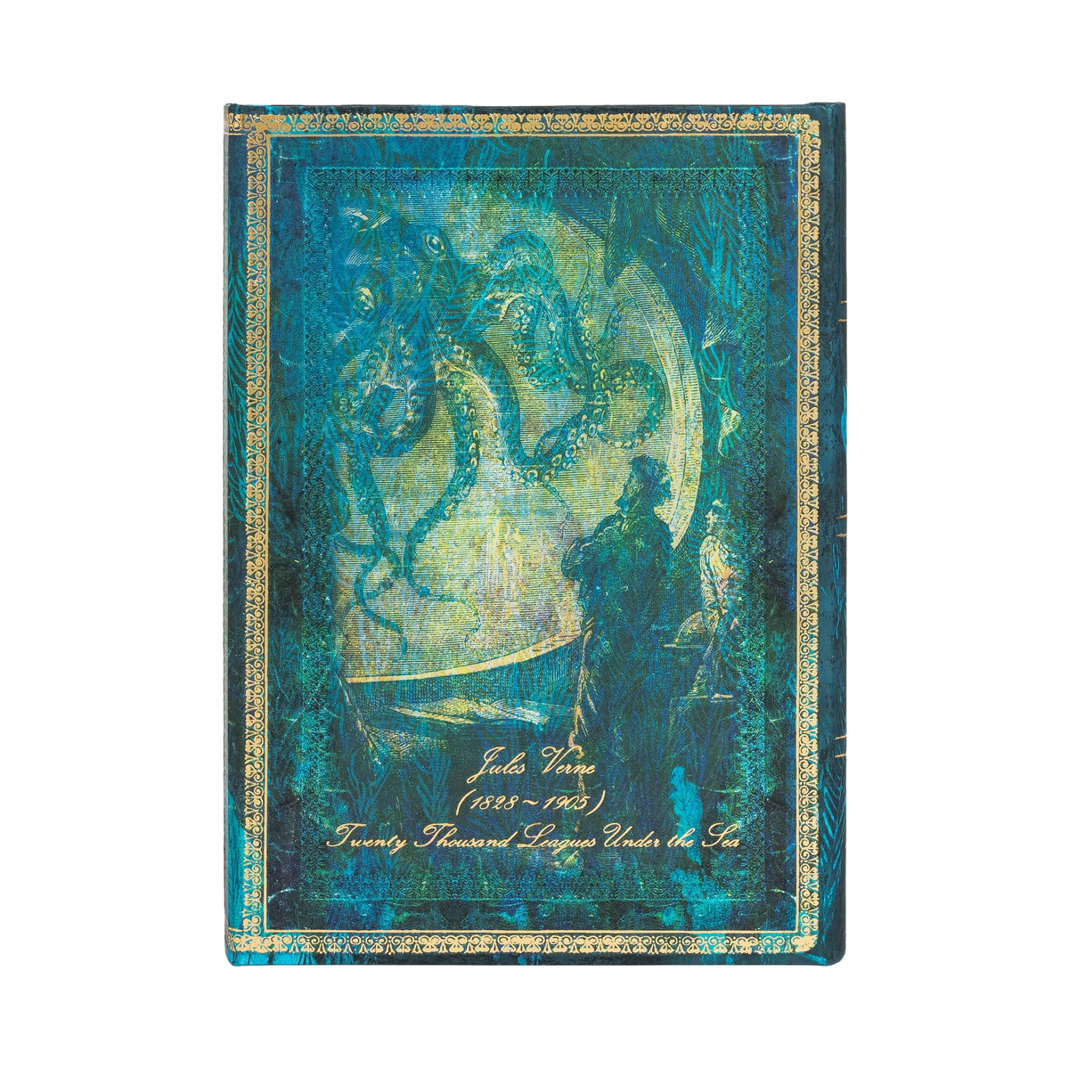 Paperblanks Verne, Twenty Thousand Leagues Midi Hardback Journal – Lined, 144 Pages – back cover