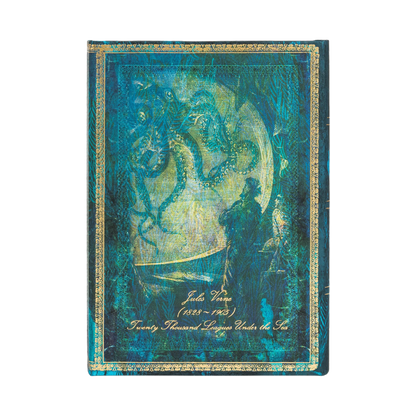 Paperblanks Verne, Twenty Thousand Leagues Midi Hardback Journal – Lined, 144 Pages – back cover
