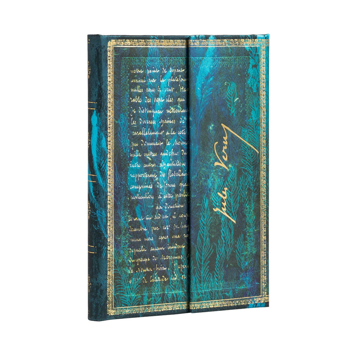 Paperblanks Verne, Twenty Thousand Leagues Mini Hardback Journal – Plain, 176 Pages – angled view