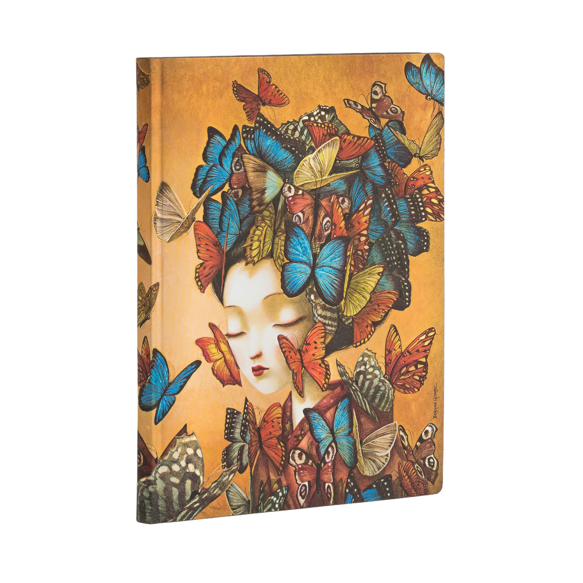 Paperblanks Madame Butterfly Midi Softback Flexi Journal – Lined, 176 Pages – angled view