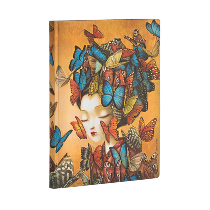 Paperblanks Madame Butterfly Midi Softback Flexi Journal – Plain, 176 Pages – angled view