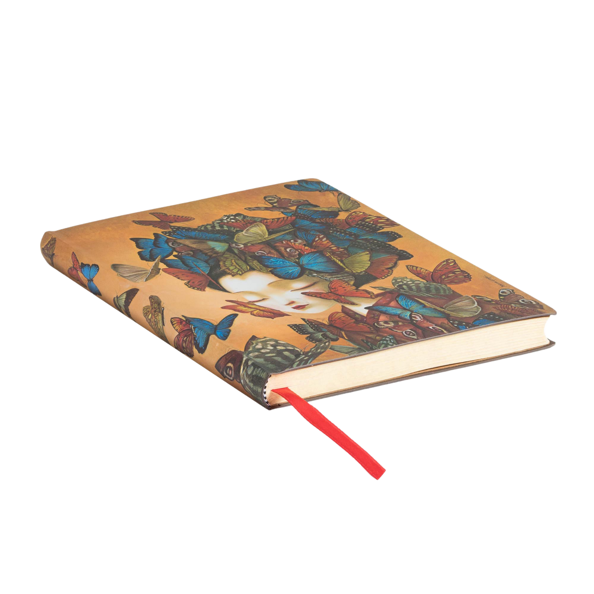 Paperblanks Madame Butterfly Midi Softback Flexi Journal – Plain, 176 Pages – page edge