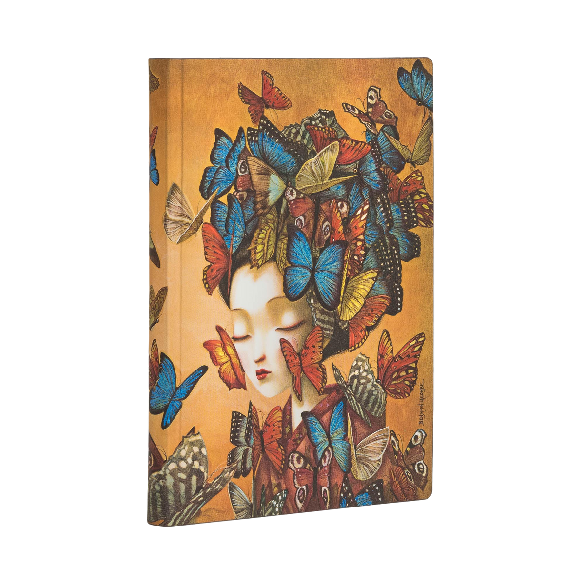 Paperblanks Madame Butterfly Mini Softback Flexi Journal – Lined, 208 Pages – angled view