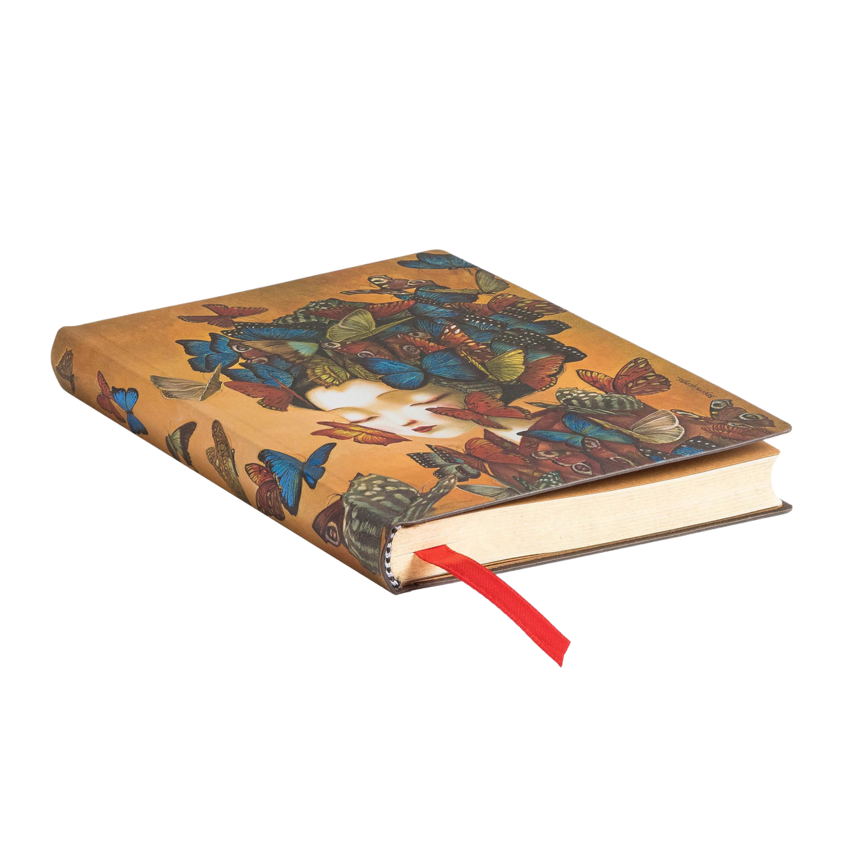 Paperblanks Madame Butterfly Mini Softback Flexi Journal – Lined, 208 Pages – page edge