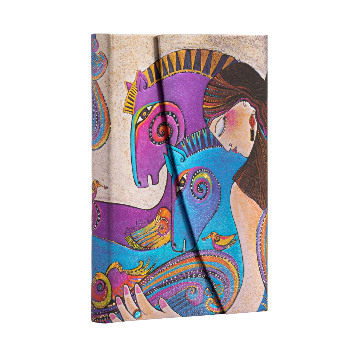 Paperblanks Maria and Mares Mini Hardback Journal – Lined, 176 Pages – angled view