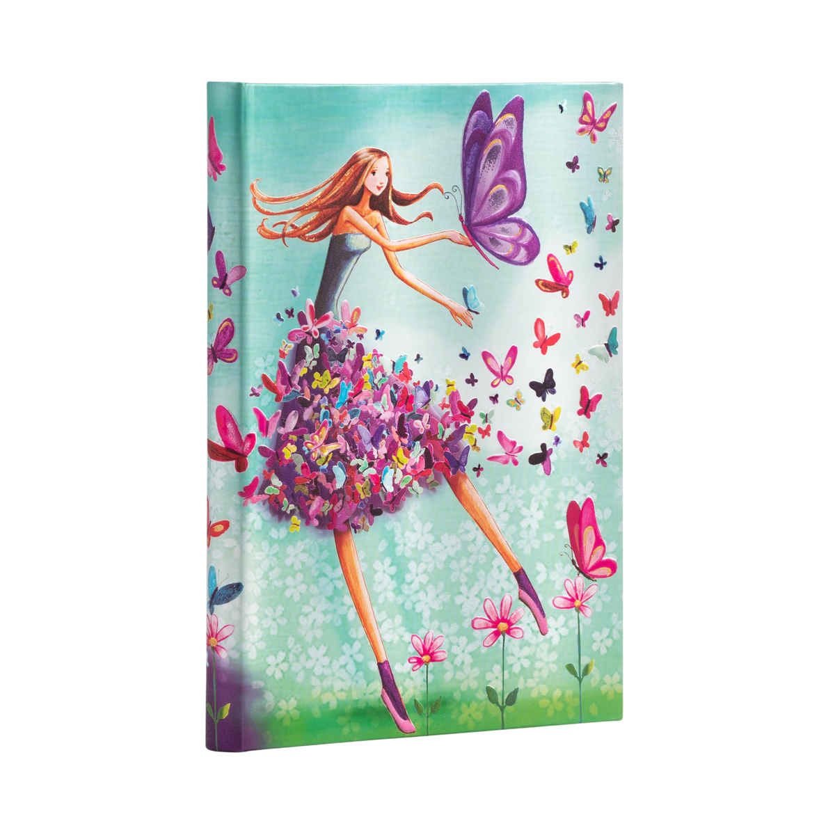 Paperblanks Summer Butterflies Midi Hardback Journal – Lined, 144 Pages – angled view