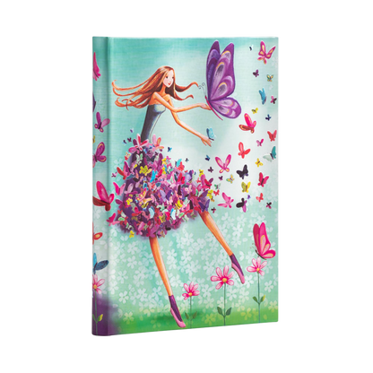 Paperblanks Summer Butterflies Midi Hardback Journal – Lined, 144 Pages – angled view