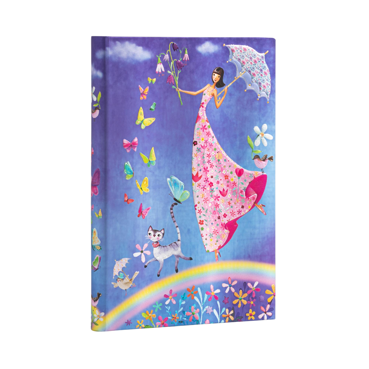 Paperblanks Spring Rainbow Midi Hardback Journal – Lined, 144 Pages – angled view