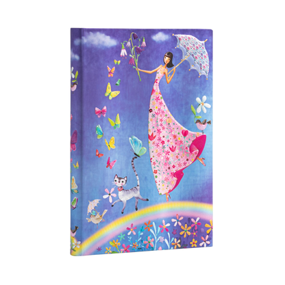 Paperblanks Spring Rainbow Midi Hardback Journal – Lined, 144 Pages – angled view