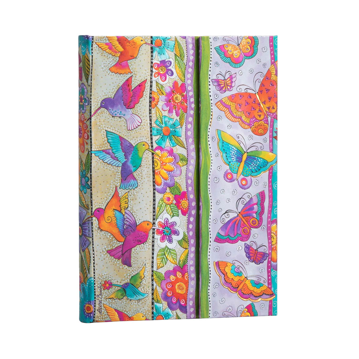 Paperblanks Hummingbirds & Flutterbyes Midi Hardback Journal – Plain, 144 Pages – angled view