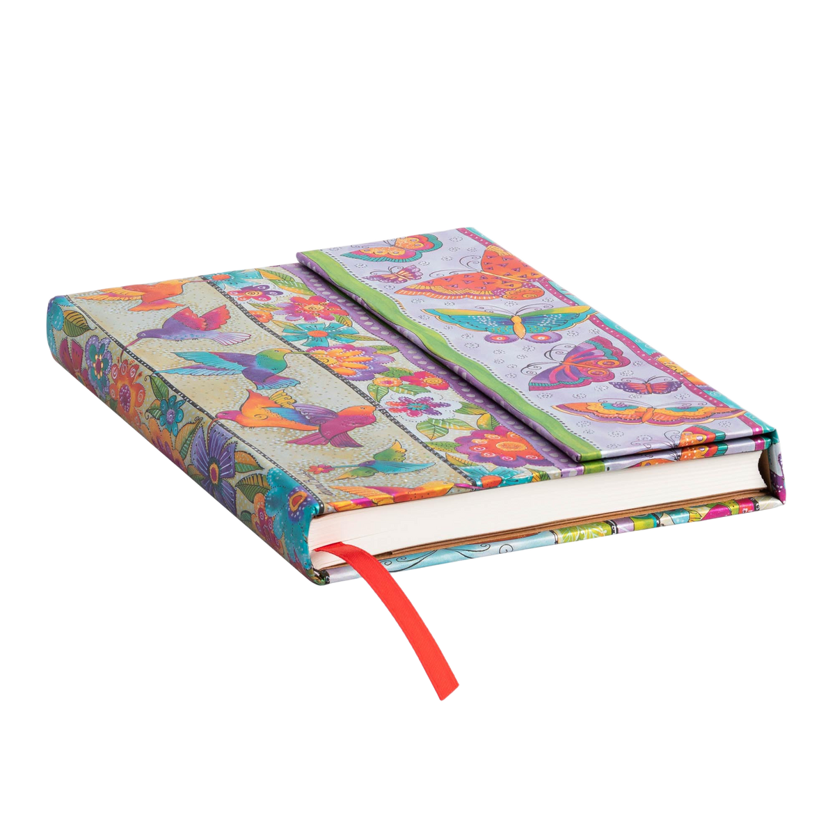 Paperblanks Hummingbirds & Flutterbyes Midi Hardback Journal – Plain, 144 Pages – page edge