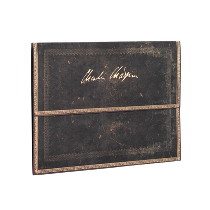 Paperblanks Celebrating Charlie Chaplin Document Folder – angled view