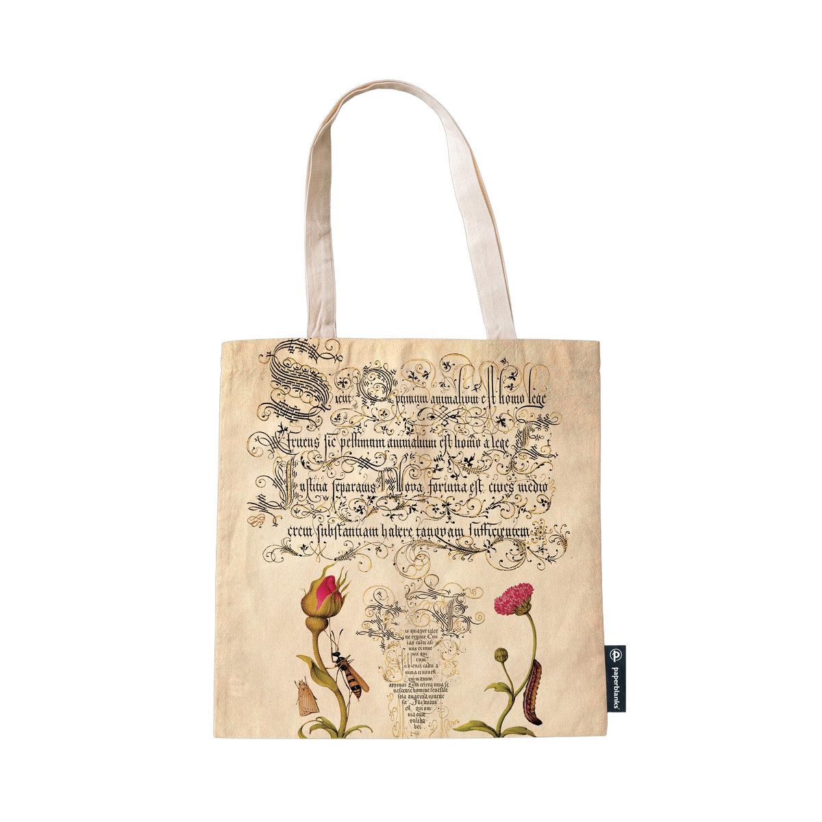 Paperblanks Flemish Rose Cotton Tote Bag – back view