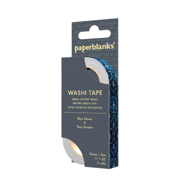 Paperblanks Blue Velvet/Pear Garden Washi Tape – Pack of 2 – packaging