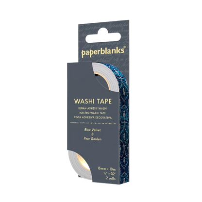 Paperblanks Blue Velvet/Pear Garden Washi Tape – Pack of 2 – packaging