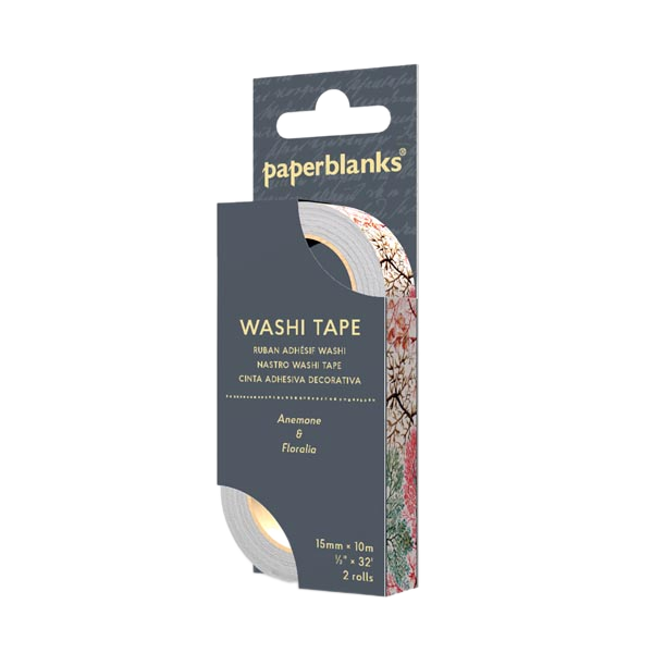 Paperblanks Anemone/Floralia Washi Tape – Pack of 2 – packaging