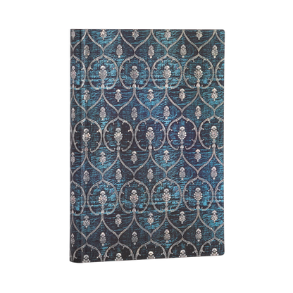 Paperblanks Blue Velvet Midi Softback Flexi Journal – Plain, 176 Pages – angled view