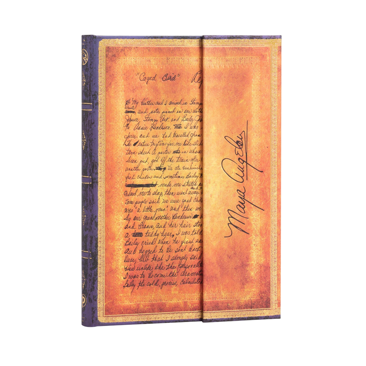 Paperblanks Angelou, I Know Why the Caged Bird Sings Midi Hardback Journal – Lined, 144 Pages – angled view