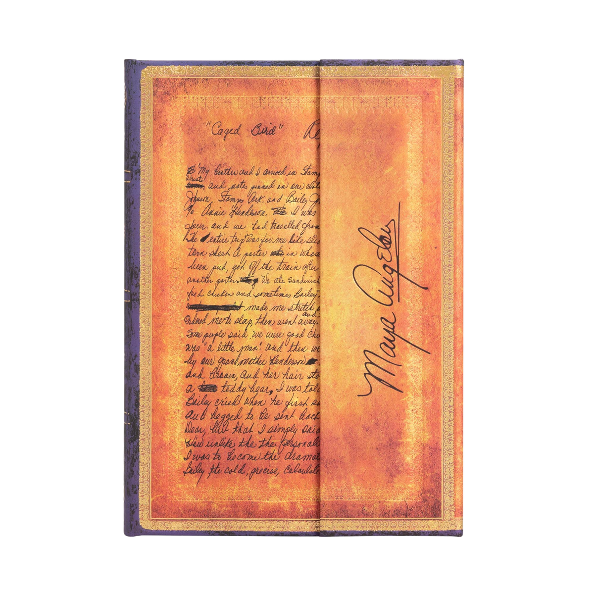 Paperblanks Angelou, I Know Why the Caged Bird Sings Midi Hardback Journal – Lined, 144 Pages – front cover