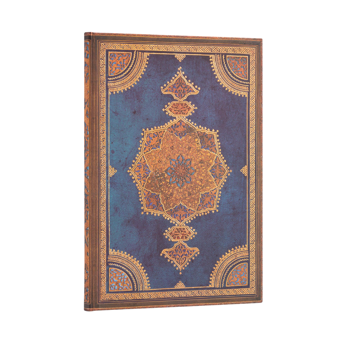 Paperblanks Safavid Indigo Grande Hardback Journal – Plain, 128 Pages – angled view