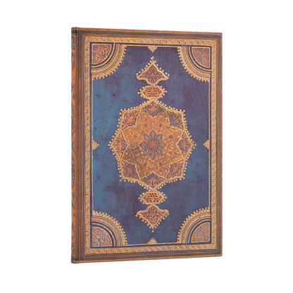 Paperblanks Safavid Indigo Grande Hardback Journal – Plain, 128 Pages – angled view