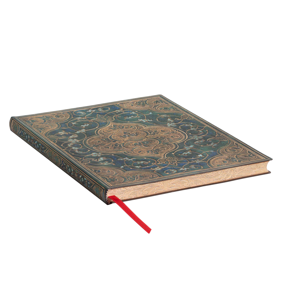 Paperblanks Turquoise Chronicles Ultra Softback Flexi Journal – Plain, 176 Pages – page edge