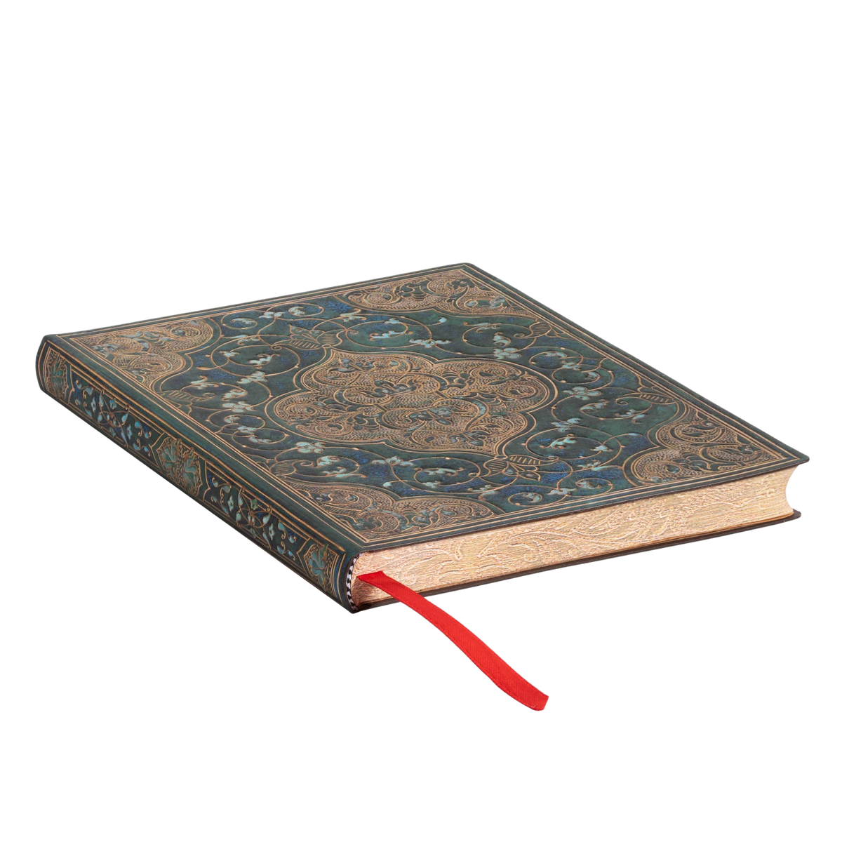 Paperblanks Turquoise Chronicles Midi Softback Flexi Journal – Plain, 176 Pages – page edge