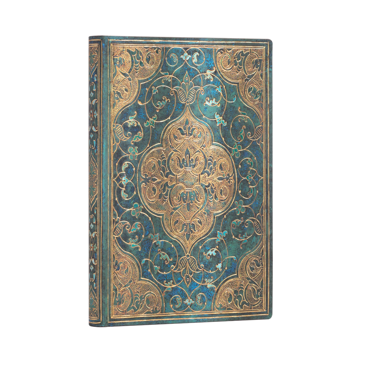 Paperblanks Turquoise Chronicles Mini Softback Flexi Journal – Lined, 208 Pages – angled view