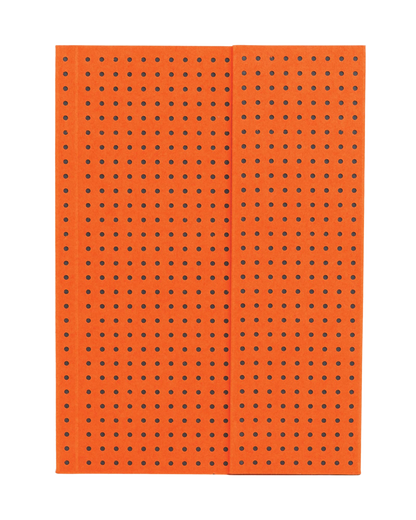 Paper-Oh Circulo Orange on Grey A6 Softback Notebook – Plain – front cover