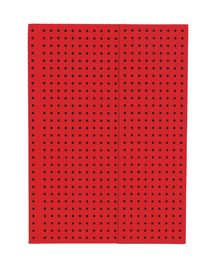 Paper-Oh Circulo Red on Black A6 Softback Notebook – Lined – front cover