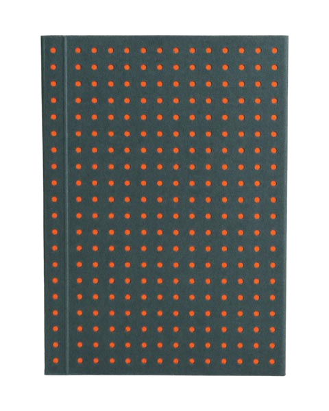 Paper-Oh Circulo Grey on Orange A7 Softback Notebook – Plain – product view