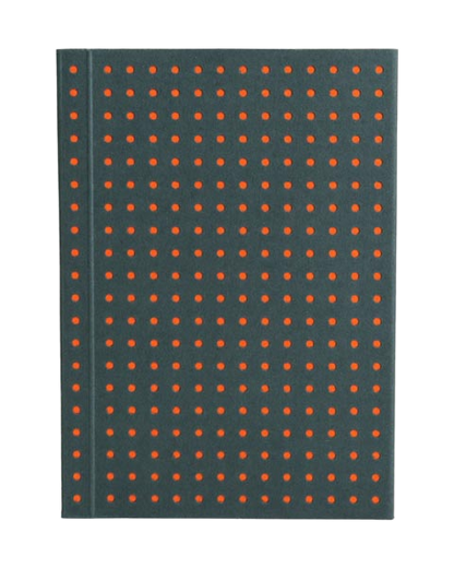 Paper-Oh Circulo Grey on Orange A7 Softback Notebook – Plain – product view
