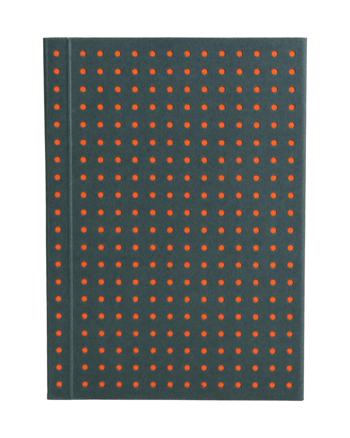 Paper-Oh Circulo Grey on Orange A7 Softback Notebook – Plain – front cover