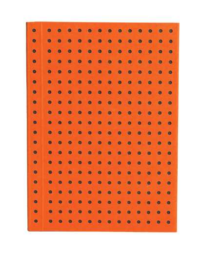 Paper-Oh Circulo Orange on Grey A7 Softback Notebook – Plain – front cover