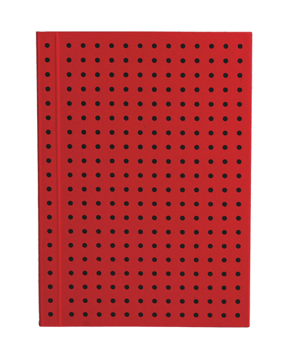 Paper-Oh Circulo Red on Black A7 Softback Notebook – Plain – front cover