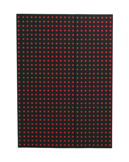 Paper-Oh Quadro Black on Red A4 Softback Notebook – Plain – front cover