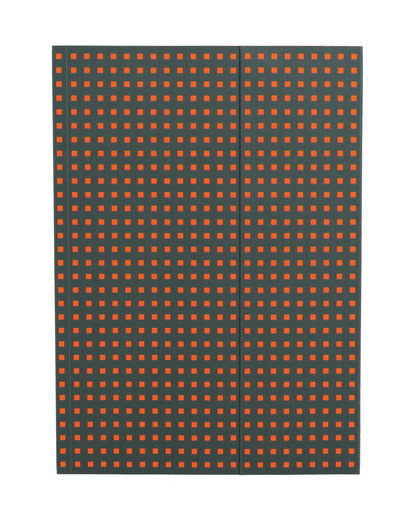 Paper-Oh Quadro Grey on Orange A4 Softback Notebook – Plain – front cover