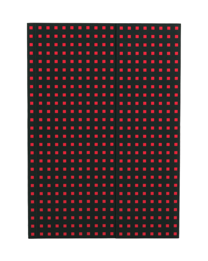 Paper-Oh Quadro Black on Red B5 Softback Notebook – Lined – front cover