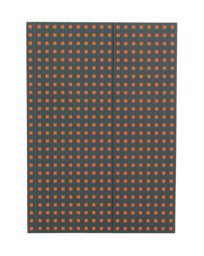 Paper-Oh Quadro Grey on Orange B5 Softback Notebook – Lined – front cover