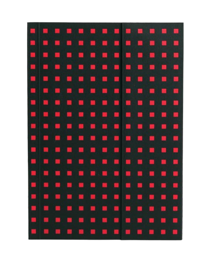 Paper-Oh Quadro Black on Red B6 Softback Notebook – Plain – product view