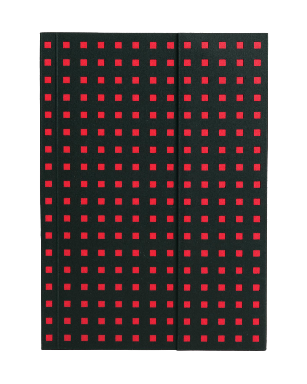 Paper-Oh Quadro Black on Red B6 Softback Notebook – Plain – front cover