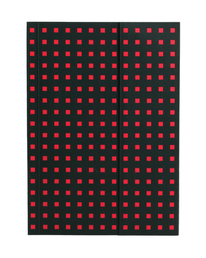 Paper-Oh Quadro Black on Red B6 Softback Notebook – Plain – front cover