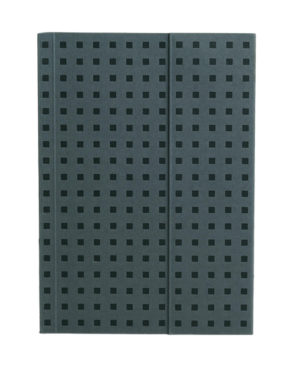 Paper-Oh Quadro Grey on Black B6 Softback Notebook – Lined – front cover