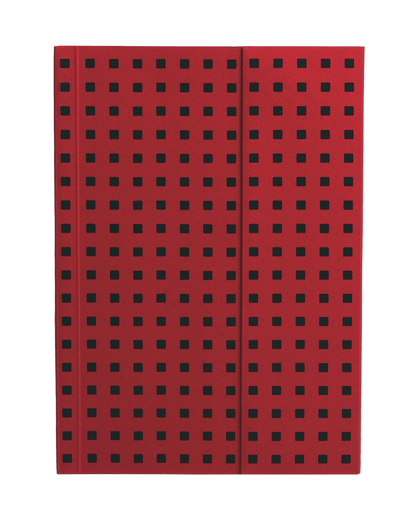 Paper-Oh Quadro Red on Black B6 Softback Notebook – Lined – front cover