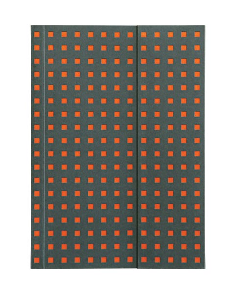 Paper-Oh Quadro Grey on Orange B6 Softback Notebook – Lined – product view