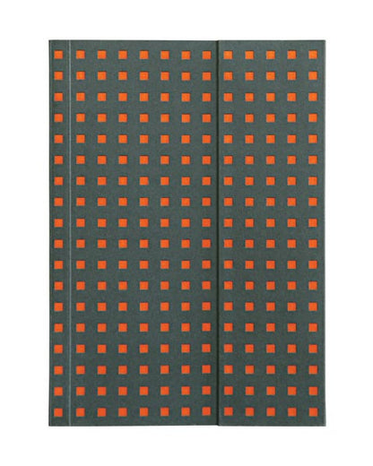 Paper-Oh Quadro Grey on Orange B6 Softback Notebook – Lined – product view