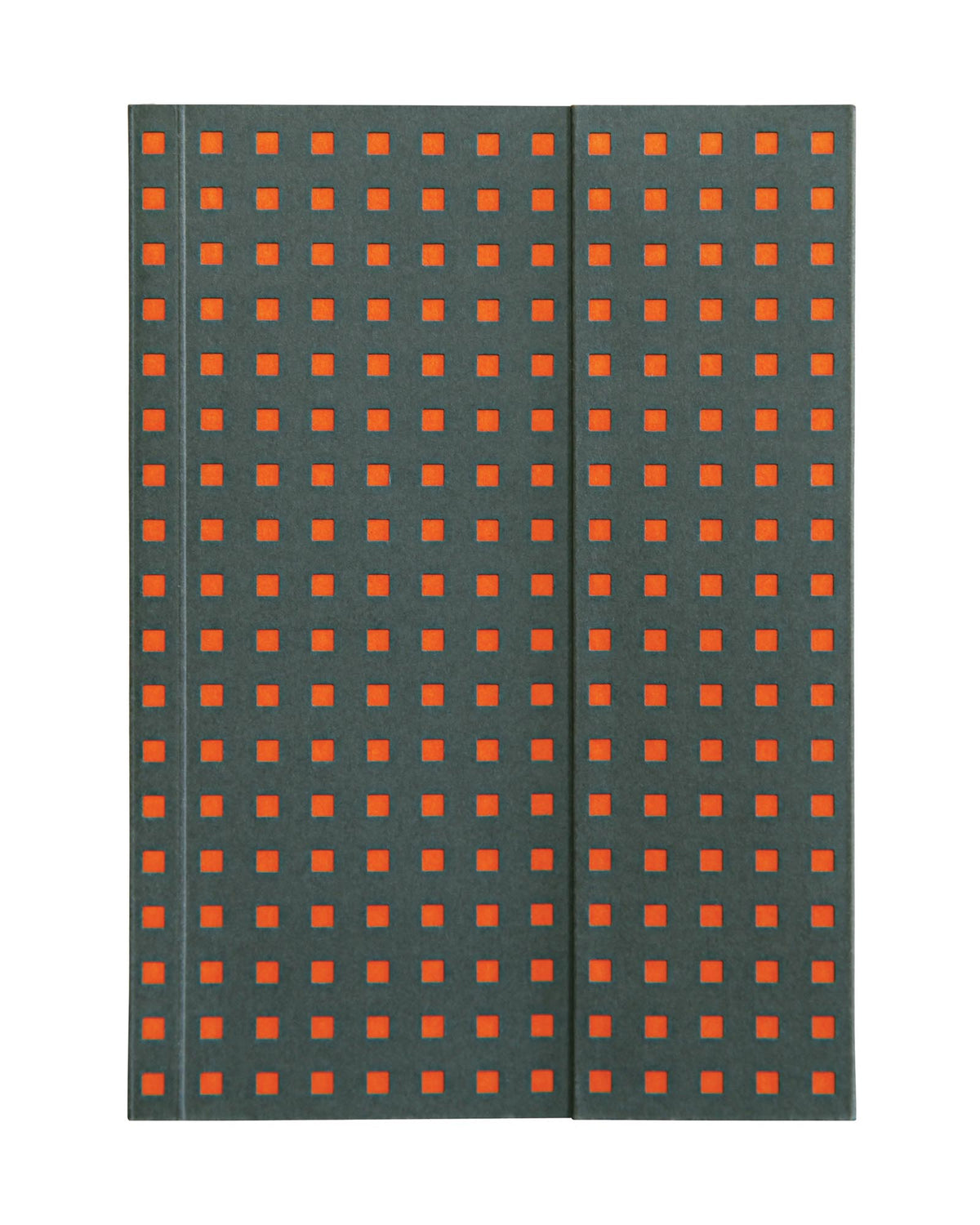 Paper-Oh Quadro Grey on Orange B6 Softback Notebook – Lined – front cover