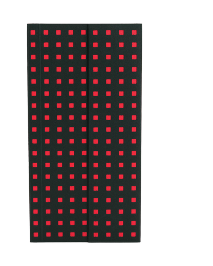 Paper-Oh Quadro Black on Red B6.5 Softback Notebook – Lined – front cover