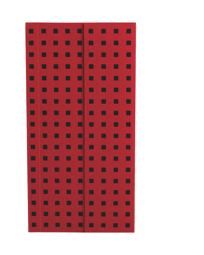 Paper-Oh Quadro Red on Black B6.5 Softback Notebook – Plain – front cover
