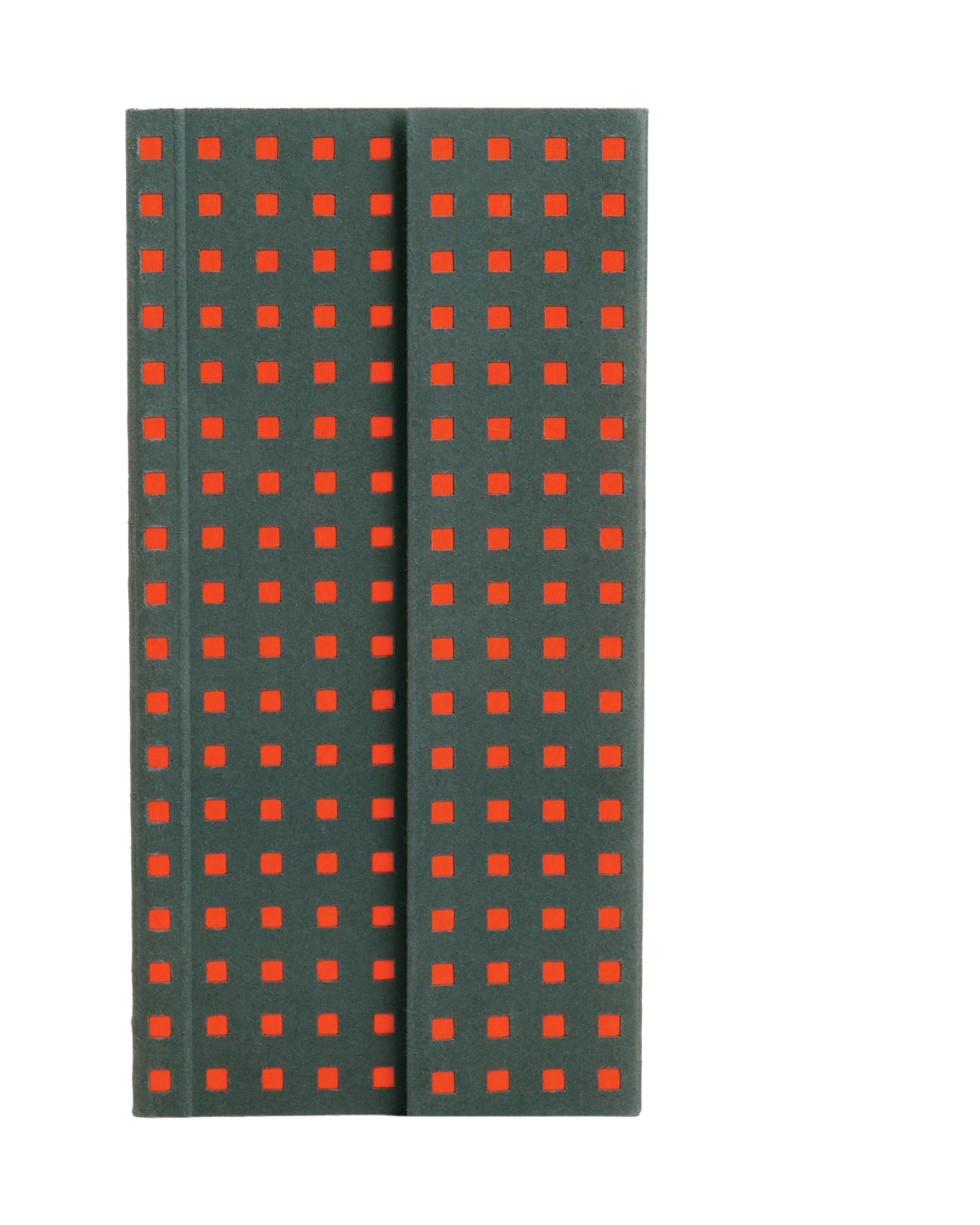 Paper-Oh Quadro Grey on Orange B6.5 Softback Notebook – Plain – front cover